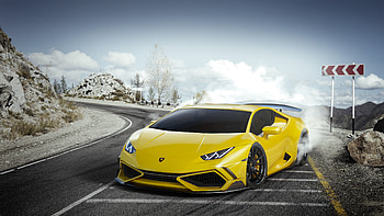Yellow Lamborghini Huracan , lamborghini-huracan, lamborghini, cars, behance HD wallpaper