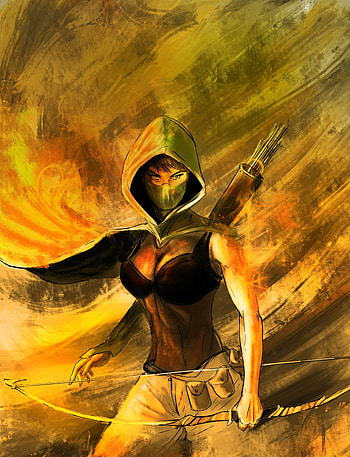 Archer, girl, fantasy, art HD phone wallpaper