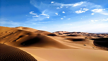 Erg Chebbi dunes, Morocco, clouds, landscape, sky, hills, sand HD wallpaper