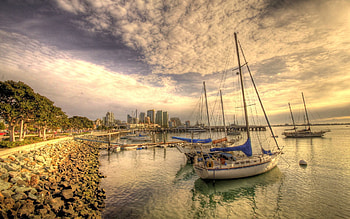 Cities, Boats, Usa, United States, r, California, Bay, San Diego HD wallpaper