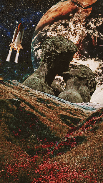 Is This Love, surrealismo, amor, art, surrealism, univers, universo, space HD phone wallpaper