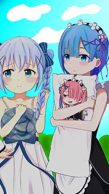 Ram/Rem, Anime, crossover HD phone wallpaper