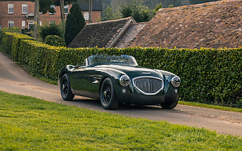 2022, Austin Healey, Caton, , front view, roadster, new green Austin Healey, retro cars HD wallpaper