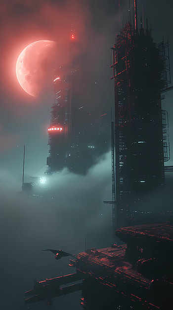 In the dark, post apocalyptic, planetscape HD phone wallpaper