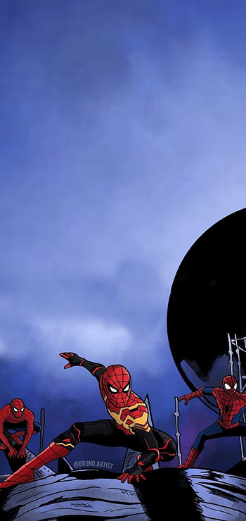 SPIDERMAN NWH, rojo, nube, azul HD phone wallpaper