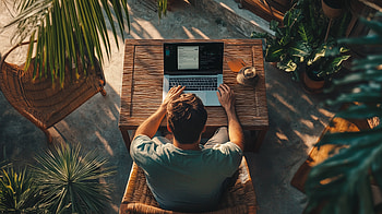 for the Digital Nomad Programmer, programmer, digital nomad, laptop, workspace, plant HD wallpaper