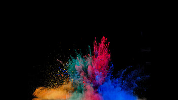 Colorful powder explosion, Artistic ry, Vibrant colors, Energetic burst HD wallpaper
