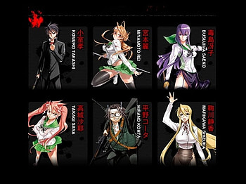 High School of the Dead - characters, zombies, high school of the dead, characters, dead HD wallpaper