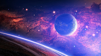 planet, light, spots, space HD wallpaper