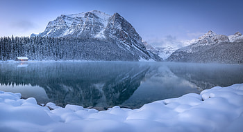 Lake Louise Winter Reflection | Nature in Banff National Park, Canada, lake louise, Canada, reflection, lake, winter, nature, banff national park HD wallpaper