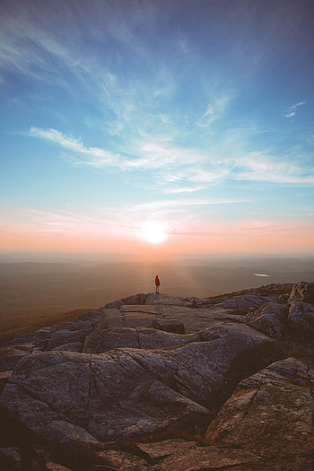 Nature, Mountains, Dawn, Vertex, Top, Silhouette, Fog, Loneliness HD phone wallpaper