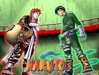 LEE VS GAARA, naruto, lee, gaaraofthesand, rock HD wallpaper