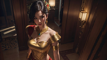 Cute Ancient Girl In Thai Dress, fantasy-girls, artist, artwork, digital-art, deviantart HD wallpaper