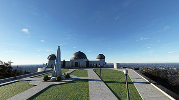 Griffith Observatory, Hollywood sign, Avsim forum, Avsim community HD wallpaper