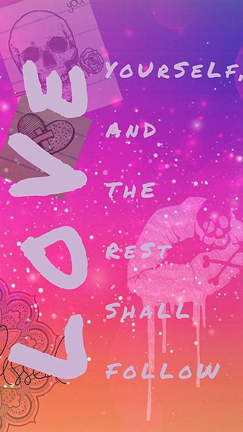 Love Yourself, pink, quotes HD phone wallpaper