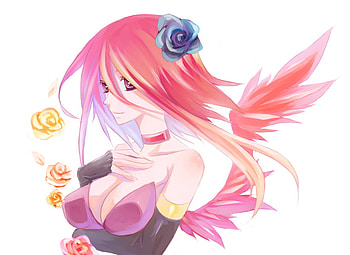 Izayoi Aki, cute, girl, red hair, beautiful, duelist, anime, wing, yu gi oh 5ds, manga HD wallpaper