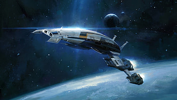 Space Concept Art Normandy Ship Space HD wallpaper