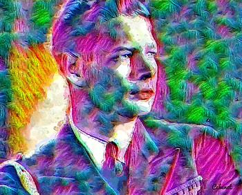 Michael I of Romania, blue, colorful, 5, decembrie, abstract, painting, pictura, art, man, regele mihai, cehenot, pink, king, green, yellow, 2017 HD wallpaper