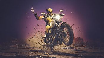Wolverine Cruising On A Bike, wolverine, superheroes, artwork, art, digital-art HD wallpaper