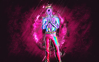 Fortnite Skeleton Balvin Skin, Fortnite, main characters, pink stone background, Skeleton Balvin, Fortnite skins, Skeleton Balvin Skin, Skeleton Balvin Fortnite, Fortnite characters HD wallpaper