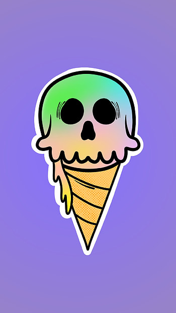 Skull, ice cream, Anime, cartoon HD phone wallpaper