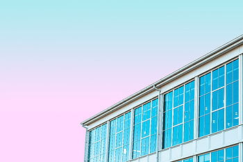 Sunset, sky, building, facade HD wallpaper