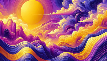 Surreal Sunset Waves, Abstract, landscape, colorful, cloud HD wallpaper