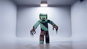 Minecraft Zombie Ultra Showcase, Zombie (Minecraft), Minecraft, zombie, 3D Model, monster HD wallpaper