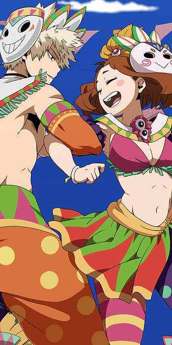 Katsuki Bakugou and Ochaco Uraraka, Ochaco Uraraka, Katsuki Bakugou, Anime, My Hero Academia HD phone wallpaper