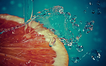 Water, Macro, Spray, Fruit, Slice, Section HD wallpaper