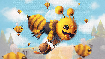 Fantasy Bees The Fluffy Monarch, artist, artwork, art, digital-art, bee, deviantart HD wallpaper