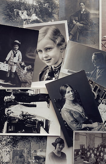 A nostalgic collection of black and white family portraits and scenes from the past. HD phone wallpaper