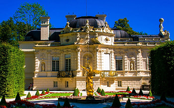 Linderhof Castle, Germany, graphy, trees, building, baroque, bavaria HD wallpaper