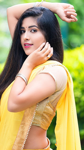 Apoorva, kannada actress, saree lover HD phone wallpaper