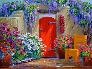 Floral magic, magic, art, house, floral, beautiful, spring, painting, yard, pretty, freshness, nature, flowers, lovely, home HD wallpaper