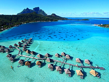 St Regis Resort Bora Bora Tahiti French Polynesia Water Villas Bungalows, island, hawaii, southseas, tahiti, desert, bungalows, islands, ocean, white, luxury, st regis, exotic, hotel, paradise, aqua, french, polynesian, resort, polynesia, blue, sand, tropical, huts, water, tahitian, sea, villas, escape, room, pacific, suite, villa, south, lagoon, retreat, spa HD wallpaper