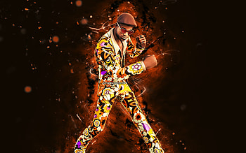 Blastoff Anderson Paak, , yellow neon lights, Fortnite Battle Royale, Fortnite characters, Blastoff Anderson Paak Skin, Fortnite, Blastoff Anderson Paak Fortnite HD wallpaper