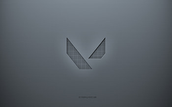 Valorant logo, gray creative background, Valorant emblem, gray paper texture, Valorant, gray background, Valorant 3d logo HD wallpaper