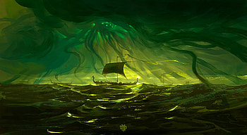 fantasy, sea monster HD wallpaper