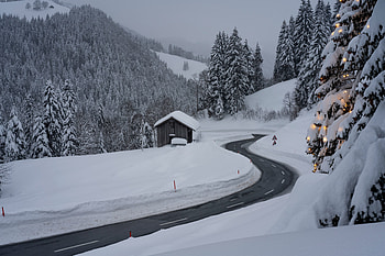 Winter, Nature, Snow, Road, Turn HD wallpaper