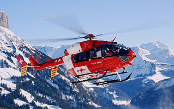 Sky, Mountains, Miscellanea, Miscellaneous, Flight, Helicopter, Rescue Helicopter HD wallpaper