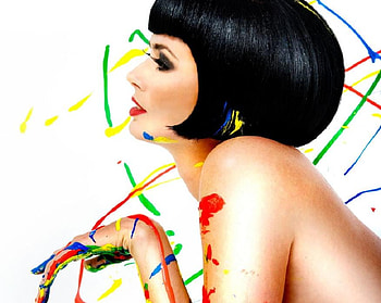 painterly, sexy, babe, colorful, model, abstract, paint, girl, female HD wallpaper
