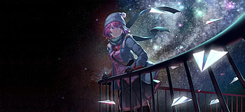 Cute, anime girl, night out, Hitagi Senjougahara, Bakemonogatari HD wallpaper