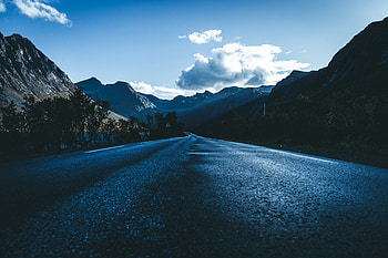 Nature, Mountains, Clouds, Road, Asphalt, Direction HD wallpaper