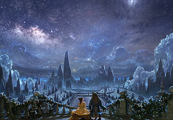 Beauty and the Beast animation, Artistic masterpiece, Disney concept art, Fairytale romance HD wallpaper
