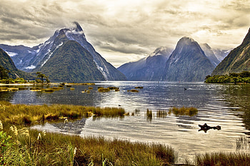 Pond, Mountain, Landscape, Backgrounds HD wallpaper