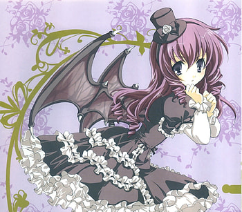 Lil' Devil, cute, long hair, dress, nice, wing, loli, female, sexy, wings, sweet, hot, girl, anime girl, anime, pretty, lolita, gown, lovely HD wallpaper