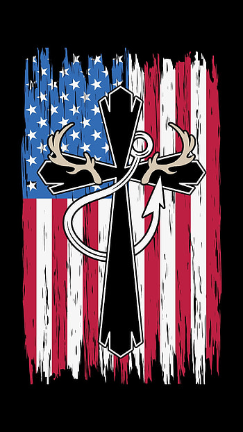 Hook, Horns and Flag, deer, hook, hunting HD phone wallpaper