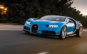 Bugatti Chiron, blue cars, cars, front view, chiron, vehicles, bugatti HD wallpaper