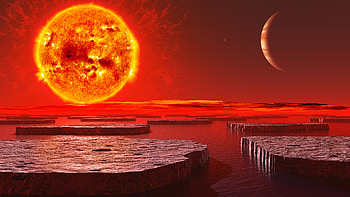 Orange planet, Cosmic wonder, Mesmerizing backdrop, Celestial beauty HD wallpaper